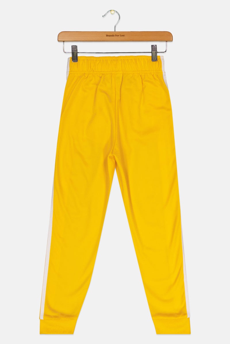 adidas Originals Kids Boy Embroidered Logo Training Sweatpants, Yellow - Image 3